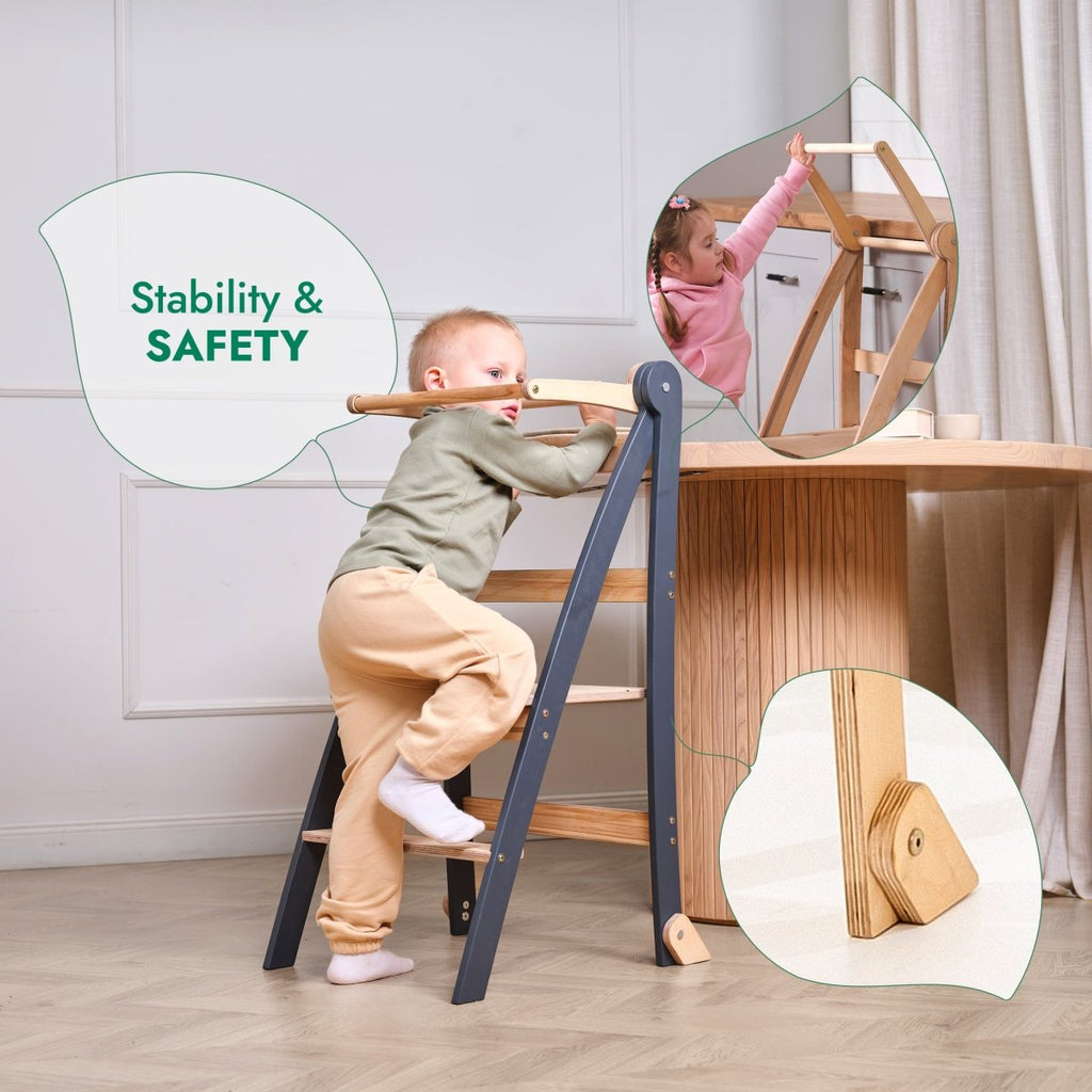 Toddler Tower: Foldable Step Stool for Toddlers - Beige - Chez A&Y- À Coeur d'Enfant